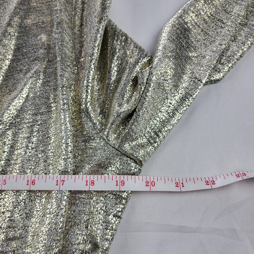 Soft Surrounding Women Wrap Top Stella Neutral Foil NWT Large Metallic Gold - Picture 10 of 12